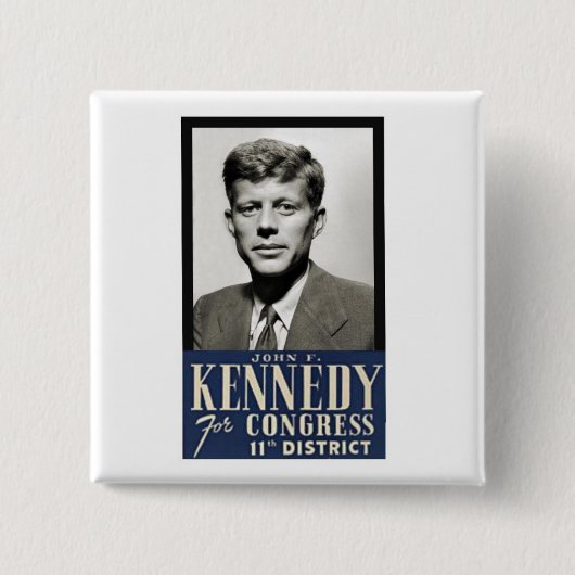 Badge Carré 5 Cm John F. Kennedy pour le congrès (Devant)