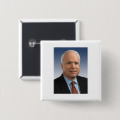 Badge Carré 5 Cm John McCain (Devant & derrière)