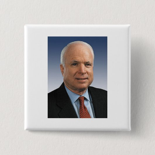 Badge Carré 5 Cm John McCain (Devant)