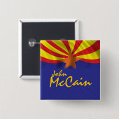 Badge Carré 5 Cm John McCain (Devant & derrière)