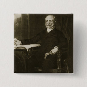 Badge Carré 5 Cm John Quincy Adams, 6ème président du Sta uni