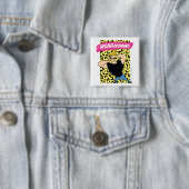 Badge Carré 5 Cm Johnny Bravo - Woah Momma (En situation)