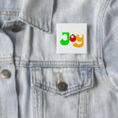 Badge Carré 5 Cm Joie de Noël (En situation)
