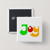 Badge Carré 5 Cm Joie de Noël (Devant & derrière)