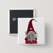Badge Carré 5 Cm Joli elf de Noël Gnome (Devant & derrière)