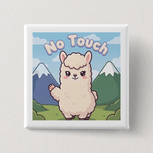 Badge Carré 5 Cm Joli lama (Devant)