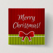 Badge Carré 5 Cm Joli Noël Rouge Vert Design (Devant)