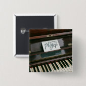 Badge Carré 5 Cm Joli piano (Devant & derrière)