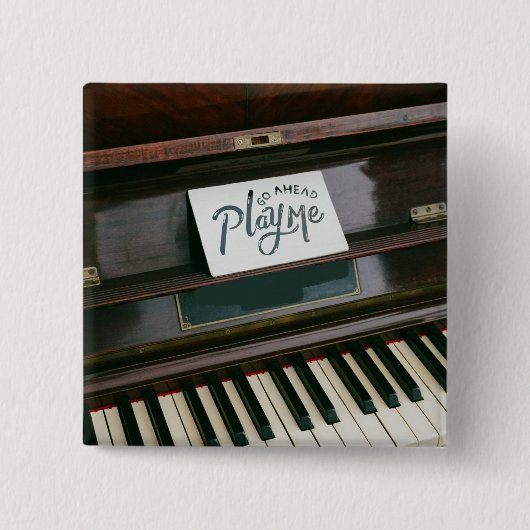 Badge Carré 5 Cm Joli piano (Devant)