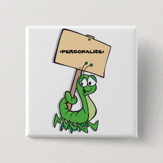 Badge Carré 5 Cm Jolie chenille avec panneau, <PERSONALIZE>