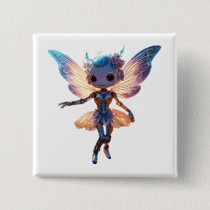 Badge Carré 5 Cm Jolie danseuse robot pixie