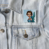 Badge Carré 5 Cm Jolie Fée (En situation)