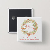 Badge Carré 5 Cm Jolie maman Wreath (Devant & derrière)