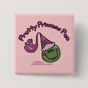 Badge Carré 5 Cm Jolie princesse Pea