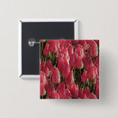 Badge Carré 5 Cm Jolie tulipe rose (Devant & derrière)