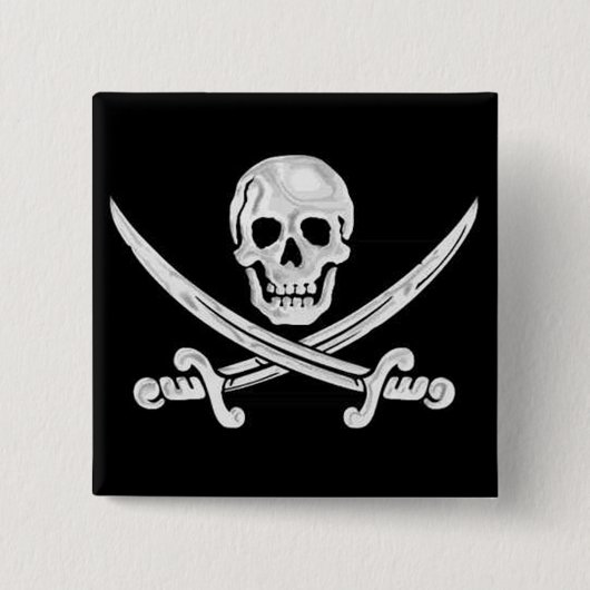 Badge Carré 5 Cm Jolly roger (Devant)