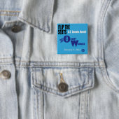 Badge Carré 5 Cm Jon Ossoff et le révérend Raphael Warnock (En situation)