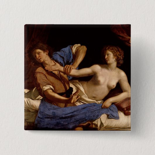 Badge Carré 5 Cm Joseph et l'épouse de Potiphar, c.1649 (Devant)