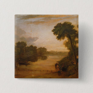 Badge Carré 5 Cm Joseph Mallord William Turner   la Tamise près des
