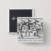 Badge Carré 5 Cm Joshua aux murs de Jéricho (Devant & derrière)