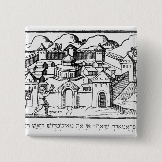 Badge Carré 5 Cm Joshua aux murs de Jéricho (Devant)