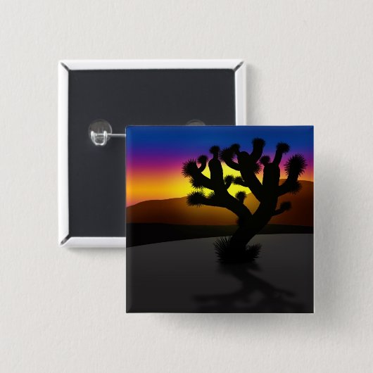 Badge Carré 5 Cm Joshua Tree (Devant & derrière)