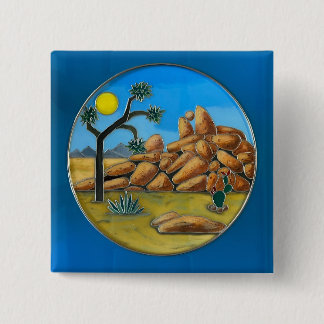 Badge Carré 5 Cm Joshua Tree- Fish Rock Button