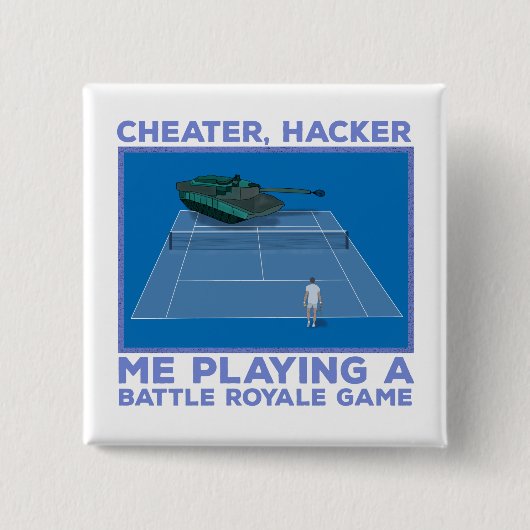 Badge Carré 5 Cm Jouer à une bataille Royale (Devant)