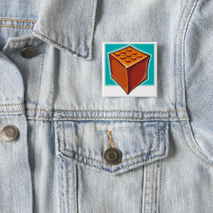 Badge Carré 5 Cm Jouet de construction amusant en blocs de brique