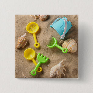 Badge Carré 5 Cm Jouets de plage