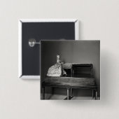 Badge Carré 5 Cm Joueur de dulcimer (Devant & derrière)