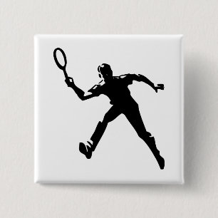 Badge Carré 5 Cm Joueur de tennis