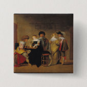 Badge Carré 5 Cm Joueurs de backgammon (Devant)