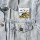 Badge Carré 5 Cm Jour d'appréciation des écureuils 21 janvier (En situation)