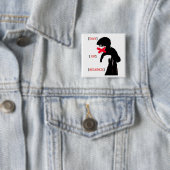 Badge Carré 5 Cm Jour de bouton de silence (En situation)