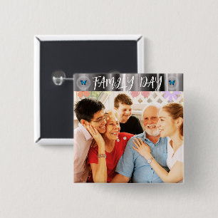 Badge Carré 5 Cm Jour de la famille Grand-parents Grand-enfants Bou