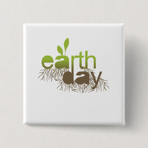 BADGE CARRÉ 5 CM JOUR DE LA TERRE -