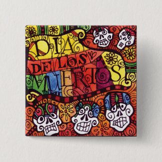 Badge Carré 5 Cm Jour du mort/de Dia de los Muertos/de crâne de