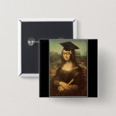 Badge Carré 5 Cm Journée des diplômes de Mona Lisa (Devant & derrière)