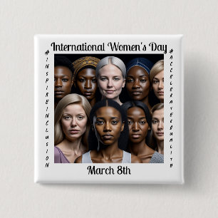 Badge Carré 5 Cm Journée internationale de la femme 8 mars