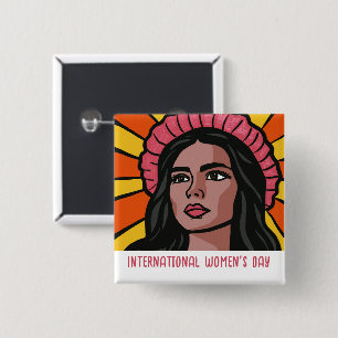 Badge Carré 5 Cm Journée internationale des femmes