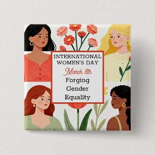 Badge Carré 5 Cm Journée internationale des femmes : forger l'égali