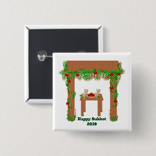 Badge Carré 5 Cm journée spéciale Joyeux Sukkot