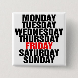 Badge Carré 5 Cm Jours de la semaine