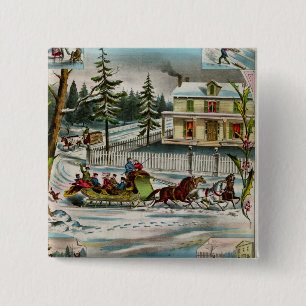 Badge Carré 5 Cm Jours d'hiver