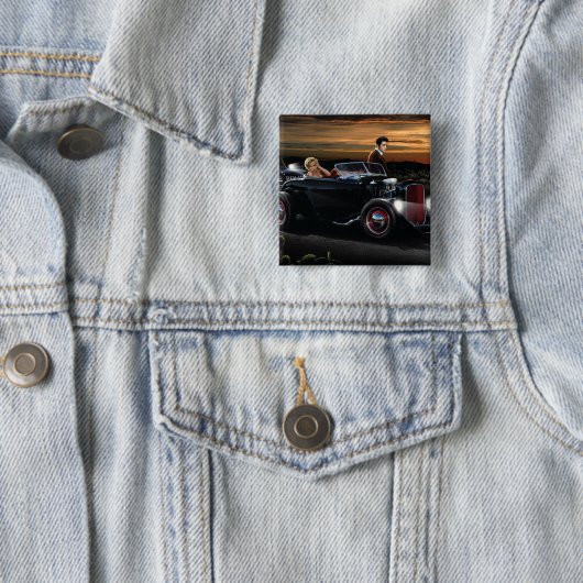Badge Carré 5 Cm Joy Ride 2 (En situation)