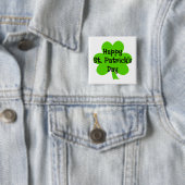 Badge Carré 5 Cm Joyeuse Saint-Patrick Vert Trèfle (En situation)
