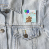 Badge Carré 5 Cm Joyeux anniversaire (En situation)