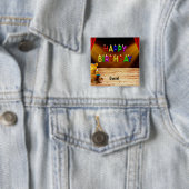 Badge Carré 5 Cm Joyeux anniversaire (En situation)