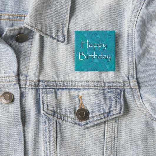 Badge Carré 5 Cm Joyeux anniversaire (En situation)